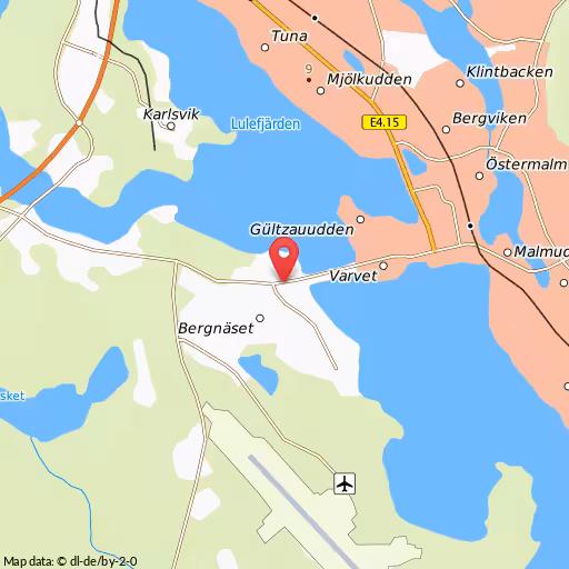 Blåljushändelse 616/älvbrovägen Luleå Luleå, trafikolycka på Bergnäset