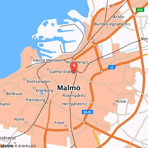 Blåljushändelse Eriksdalsgatan Malmö Brand i bilar, centrum