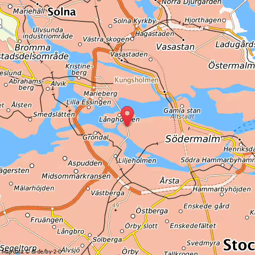 Blåljushändelse Långholmsgatan Stockholm Trafikolycka med personbil och cykel vid Hornstull