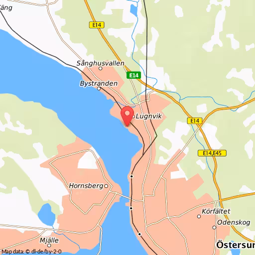 Blåljushändelse Lugnviksvägen Östersund Lugnviksvägen, polisen kontrollerar trafiken