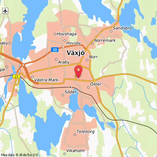 Blåljushändelse Norrtullsgatan Växjö En trafikolycka mellan en personbil och en cyklist inträffar på Norrtullsgatan