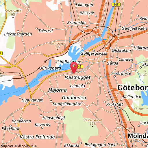Blåljushändelse östergata Göteborg Lastbil och cyklist i olycka
