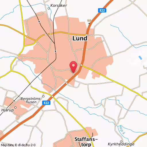 Blåljushändelse Råbyvägen Lund Larm om trafikolycka mellan personbil och person, Råbyvägen