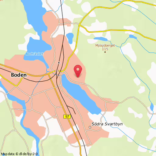 Blåljushändelse Sjövägen Boden Sjövägen, Fagernäs. Polisen kontrollerar hastighet