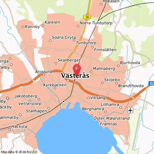 Blåljushändelse Skälängsgatan Västerås Brand vid flerfamiljshus