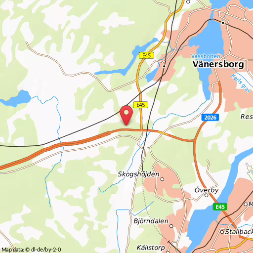 Blåljushändelse Stampgatan Vänersborg Motorcykel kört omkull