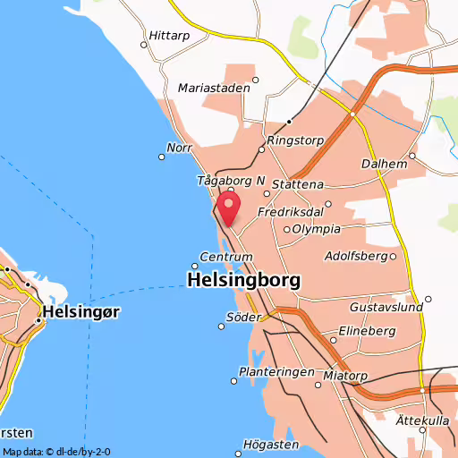 Blåljushändelse Tågagatan Helsingborg En trafikolycka mellan en personbil och cyklist sker på Tågagatan