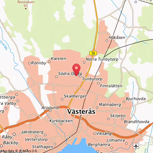 Blåljushändelse Tunbytorpsgatan Västerås Trafikolycka på Tunbytorp